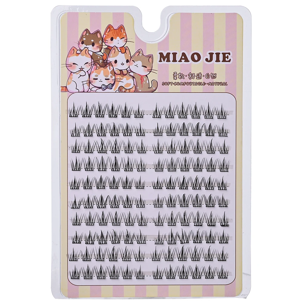 MIAOJIE 갈색 해바라기 가짜 속눈썹 검은 자연 만화 속눈썹 애니메이션 속눈썹 대용량 속눈썹 확장 중국어