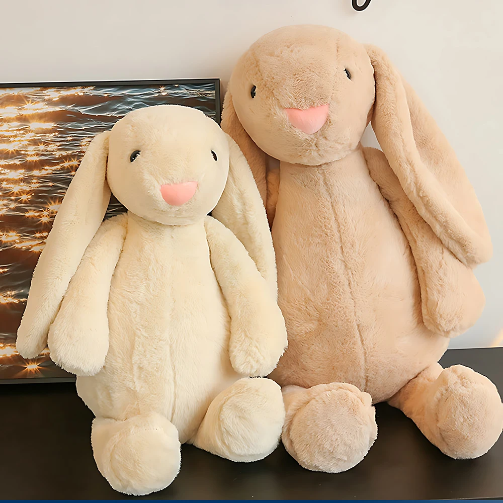 1/2PCS ตุ๊กตากระต่ายตุ๊กตาเด็ก Sleepy Soothing ตุ๊กตากระต่ายตุ๊กตาขี้อายกระต่ายสีชมพูตุ๊กตาเด็กของขวัญห้องนอนตุ๊กตาเครื่องประดับ