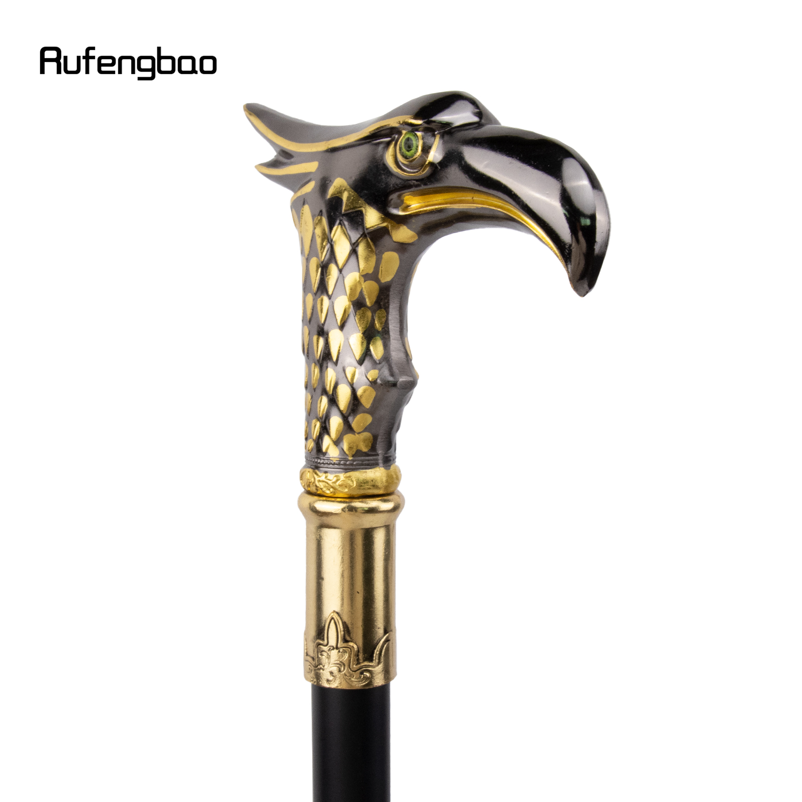 Goldener schwarzer Adler Gehstock mit versteckter Platte Selbstverteidigung Mode Rohr platte Halloween Cosplay Crosier Vampir Stick 93cm
