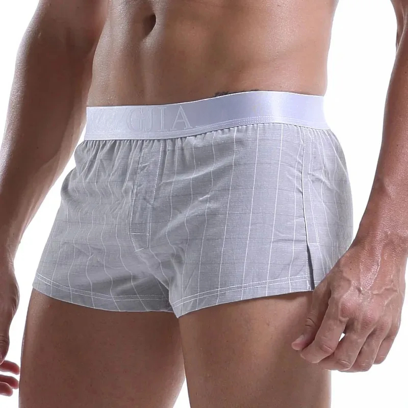 Homens boxers de algodão shorts soltos multicoloridos masculinos xadrez roupa interior homewear calças de seta confortáveis