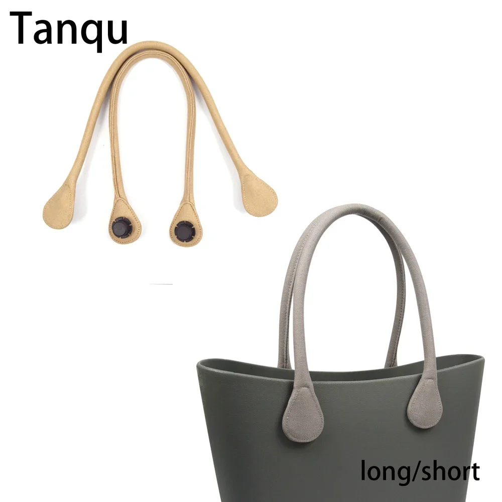 TANQU Neue lange kurze runde einfarbige Canvas-Stoffgriff für Obag Classic Mini O Bag Damen-Schulterhandtasche