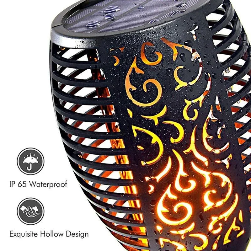 Luce a fiamma solare da 12 LED per esterni, torce impermeabili da 12 LED Lampada da paesaggio per cortile esterno, giardino, decorazioni di Halloween