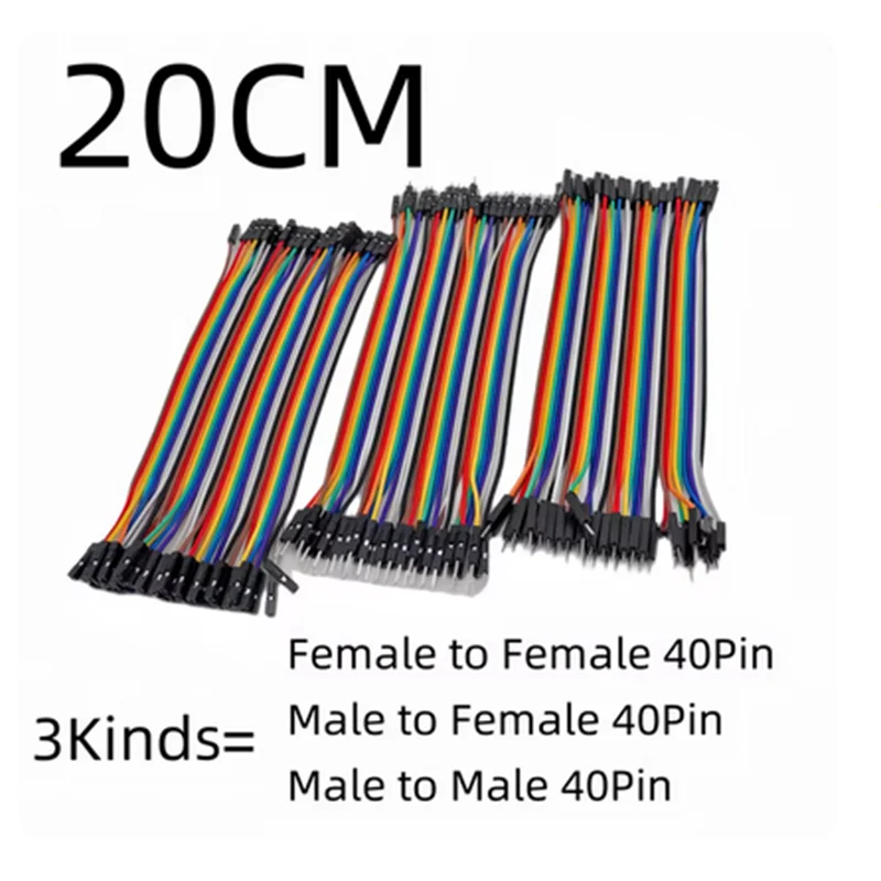 40–120 Stück Dupont-Leitung, 10 cm, 20 cm, 30 cm, 40-polig, Stecker auf Stecker + Stecker auf Buchse, Buchse auf Buchse, Überbrückungsdraht, Dupont-Kabel für DIY-KIT