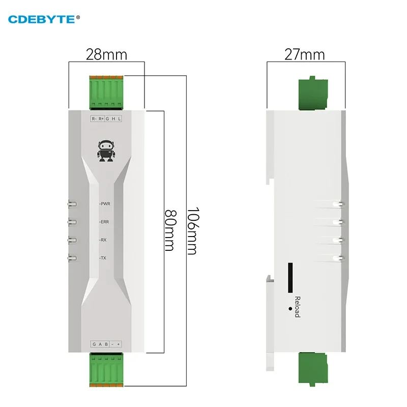 CAN-zu-Seriell-Protokoll RS485 CANBUS-Konverter CDEBYTE ECAN-101 Modbus All-Terminal-Schnittstelle Rahmenformate AT Command Baud Rate