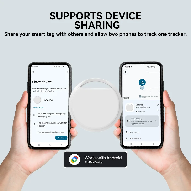 RSH Brand Echter Bluetooth-GPS-Tracker für Android-Telefone funktionieren mit Google Find My App Pet Key Finder für Xiaomi Samsung Pixel