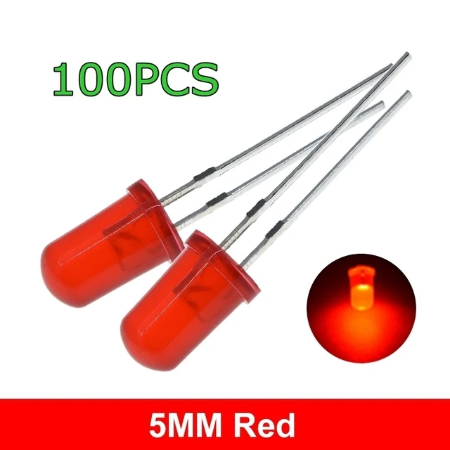 BoRui 5 Farben x 20 Stück = 100 Stück F5 5 mm rund gelb weiß rot grün blau diffuses rundes DIP-Dioden-LED-Lampenlicht