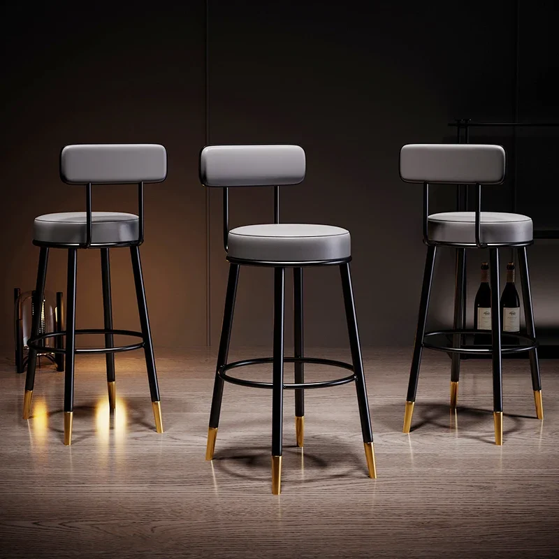 Nordic bar cadeiras para casa, cadeira alta minimalista e moderna com encosto