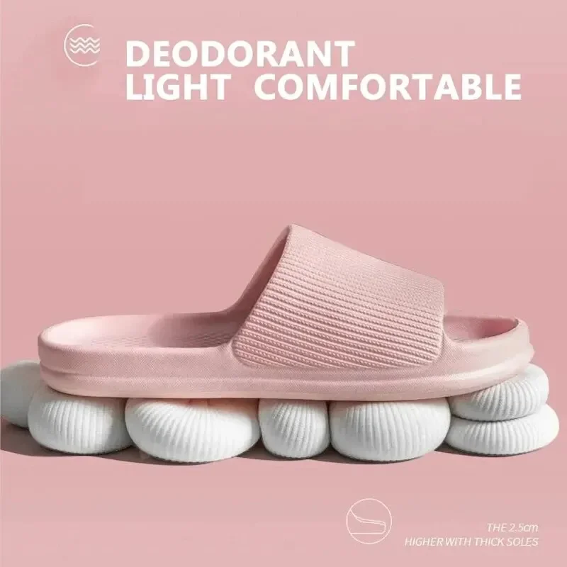 Soft Sole นวดรองเท้าสําหรับชายหญิงคู่กันน้ําลื่นบ้านแฟชั่นรองเท้าแตะห้องน้ํา