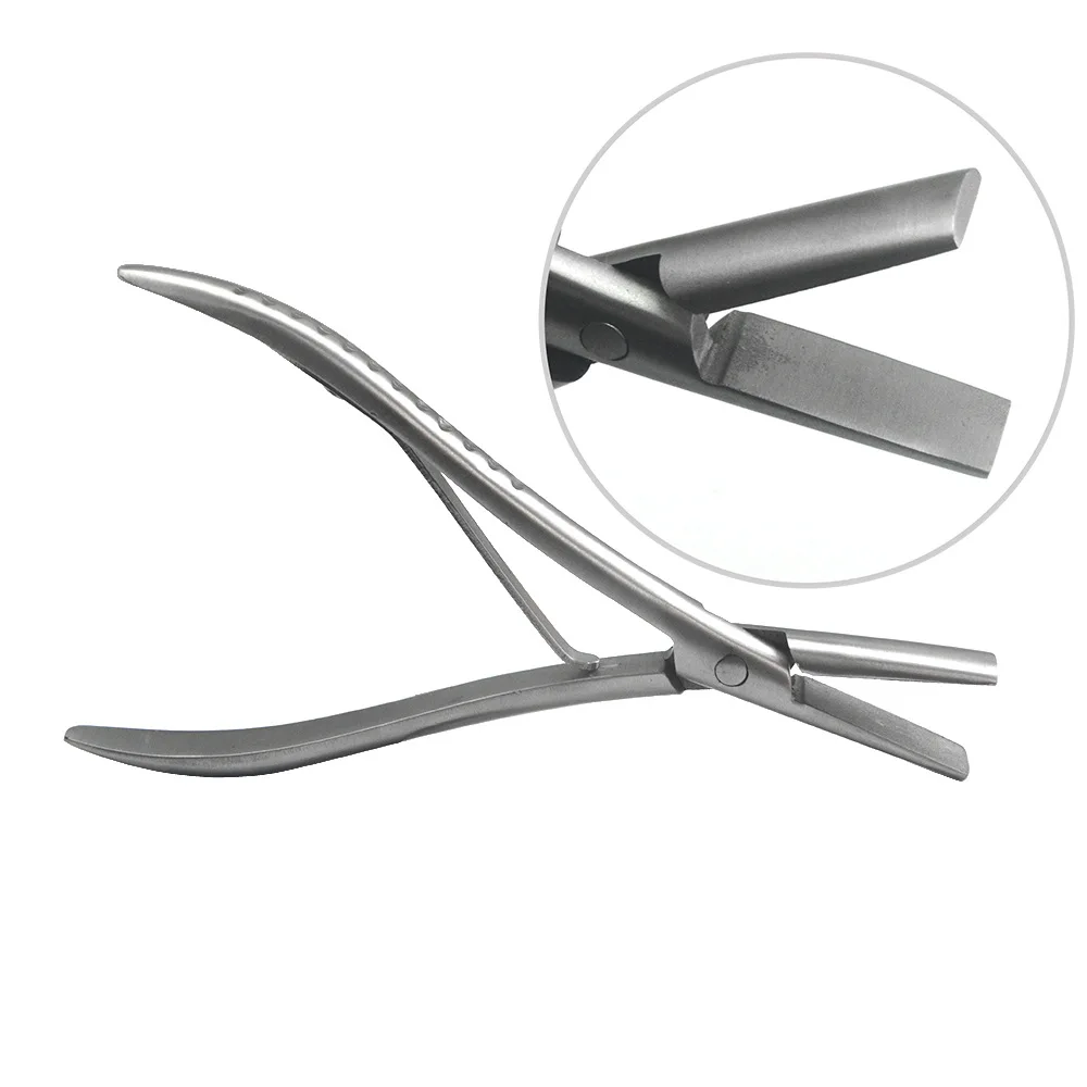 1 pc 7 polegada dentes planos prata braçadeira de aço inoxidável alicate extensão do cabelo com sulcos suaves ferramentas extensões cabelo queratina