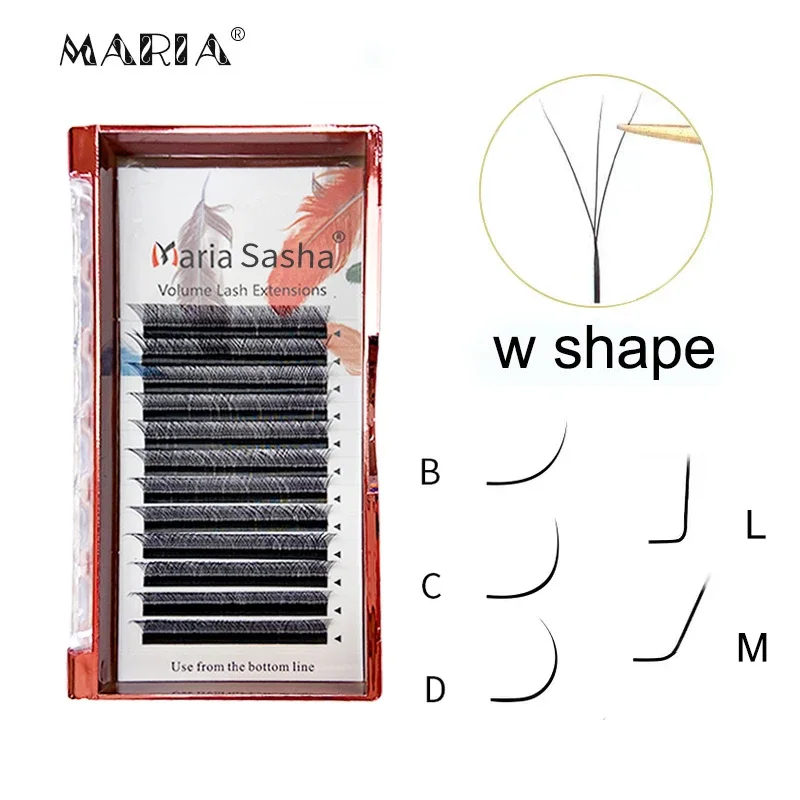 MARIA 3D W Hình Mềm Mại Làn Mi Mở Rộng Cung Cấp 0.07 Nâu Lông Mi Sỉ Trang Điểm Tự Nhiên Dễ Dàng Quạt Y Cụm Hiệu Riêng