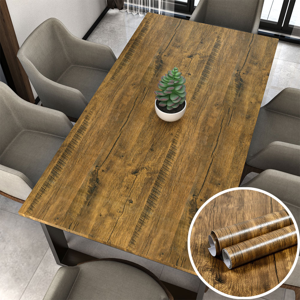 ไม้ Stripe วอลเปเปอร์สไตล์วินเทจตกแต่งเฟอร์นิเจอร์กันน้ำกาวในตัวฟิล์มห้องนั่งเล่นสติ๊กเกอร์ติดผนังพื้นหลัง