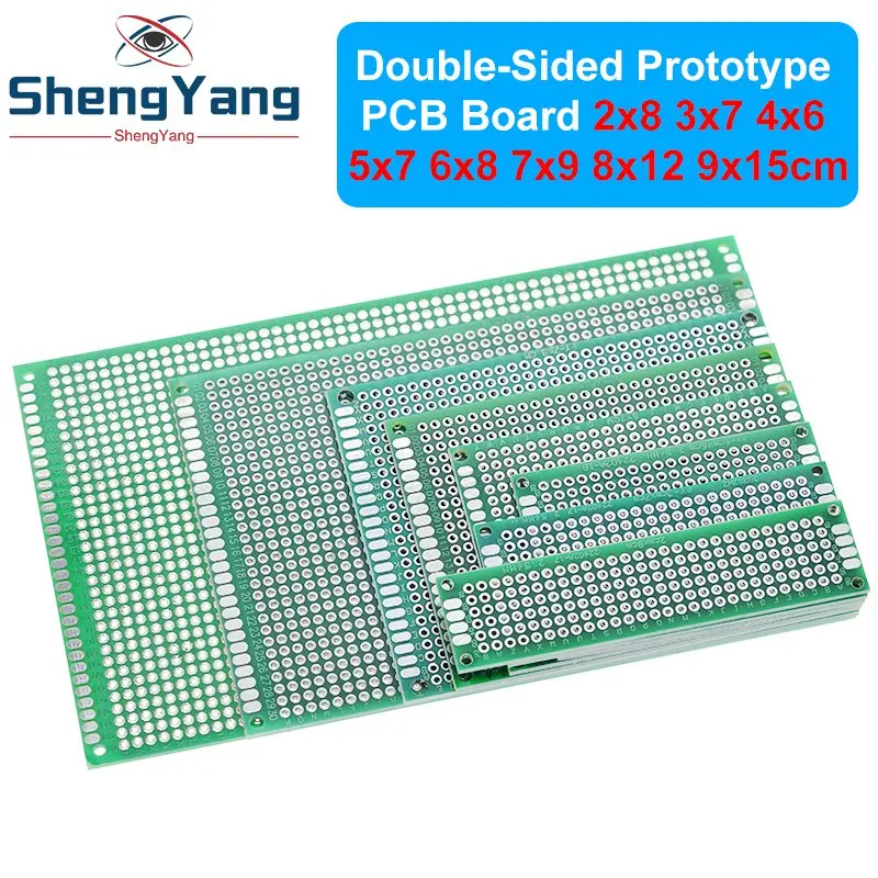 TZT 9x15 8x12 7x9 6x8 5x7 4x6 3x7 2x8 cm Double Side Prototype Diy Universal Circuit Board Protoboard For Arduino