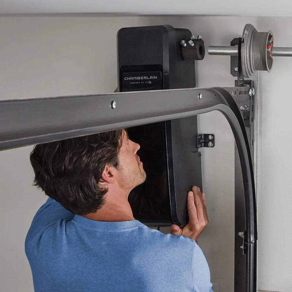 Ultra-Quiet Wall Mounted with Battery Backup and LED Lighting Garage Door Opener, 36 pounds, Black
