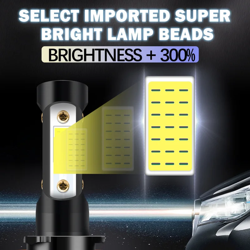 2X4 ด้าน LED ไฟหน้ารถ H7 H4 H11 H13 9004 9005 5202 9007 H13 2 ด้าน H3 H1 สีขาวหลอดไฟไฟหน้าอัตโนมัติ 12V สี่ใบหน้าส่องสว่าง