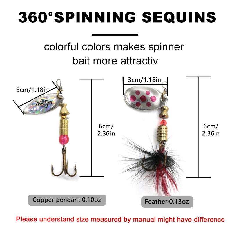 Cucchiaio di metallo Spinner Richiamo di pesca 10 pezzi Set Spoonbait Crankbaits Wobblers da pesca per luccio Kit all'uncinetto Esca artificiale