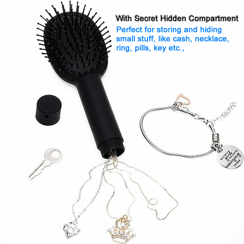Pente de cabelo secreto de visão criativa Compartimento de armazenamento oculto viagem desvio stash recipiente seguro esconder anel de dinheiro colar chave