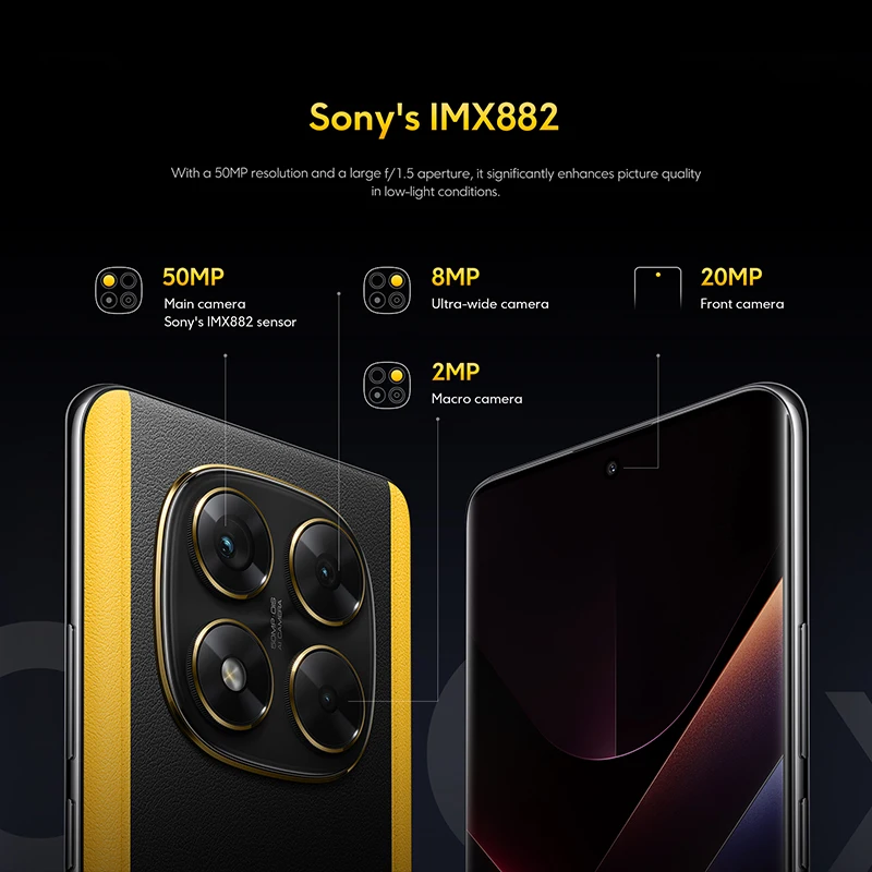 【Marchio+】POCO X7 Smartphone Dimensity 7300-Ultra 6.67"120Hz Display AMOLED 45W 5110mAh 50MP Fotocamera IP68 Xiaomi HyperOS NFC