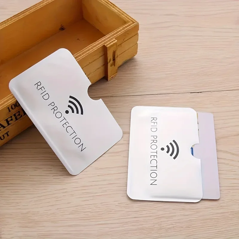 10 szt. Aluminiowych etui blokujących RFID do kart bankowych, prosty portfel na karty z ochroną RFID