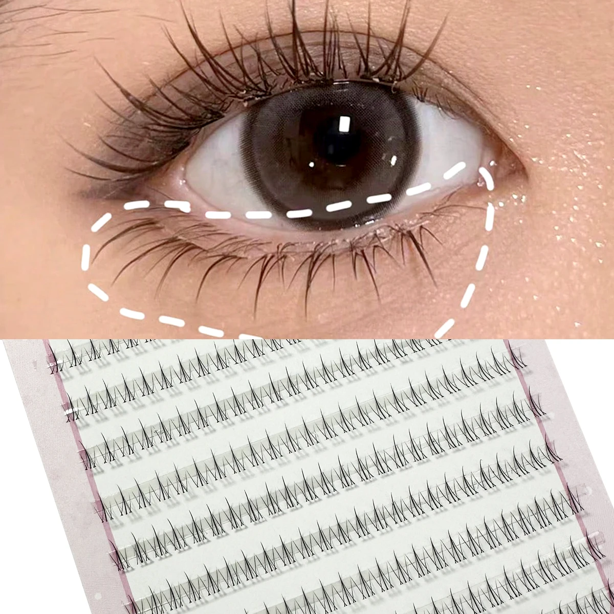 10 filas debajo de la extensión de pestañas pestañas personales maquillaje profesional grupo Individual injerto pestañas postizas pestañas postizas