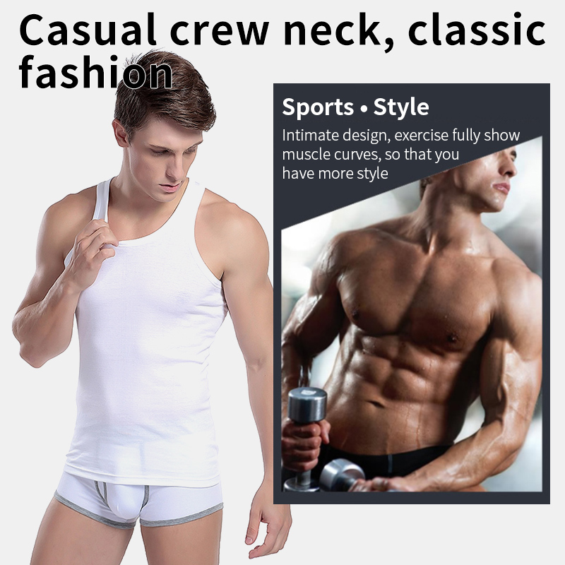 Giacca da allenamento fitness in puro cotone da uomo da 3/1 pezzo T-shirt senza maniche attillata in tinta unita quattro stagioni per adolescenti Scherzo casual