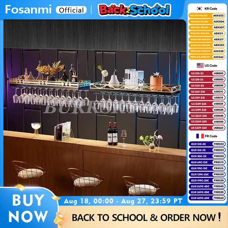 Metal Wine Glass Rack Upside Down Ceiling Hanging Goblet Glass Cup Holder Hanger Storage Home Bar Pub Wine Shelf Rack
