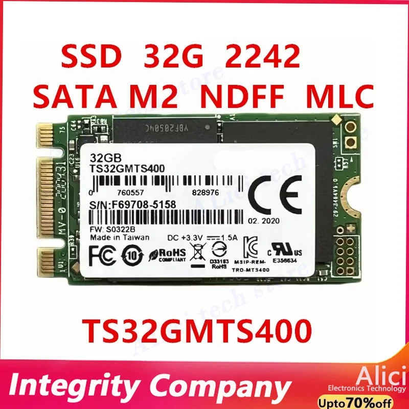 Unidad de estado sólido original 32GB 64GB 2242 protocolo SATA3 M2 MLC Cache independiente granular NGFF SSD TS32GMTS400