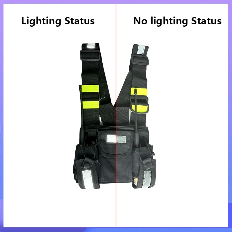 Walkie Talkies Front Pack Pouch Case Radio Schouder Holster Twee Manier Radio Reflecterende Borst Harnas Houder Tas Vest Rig Drop Ship