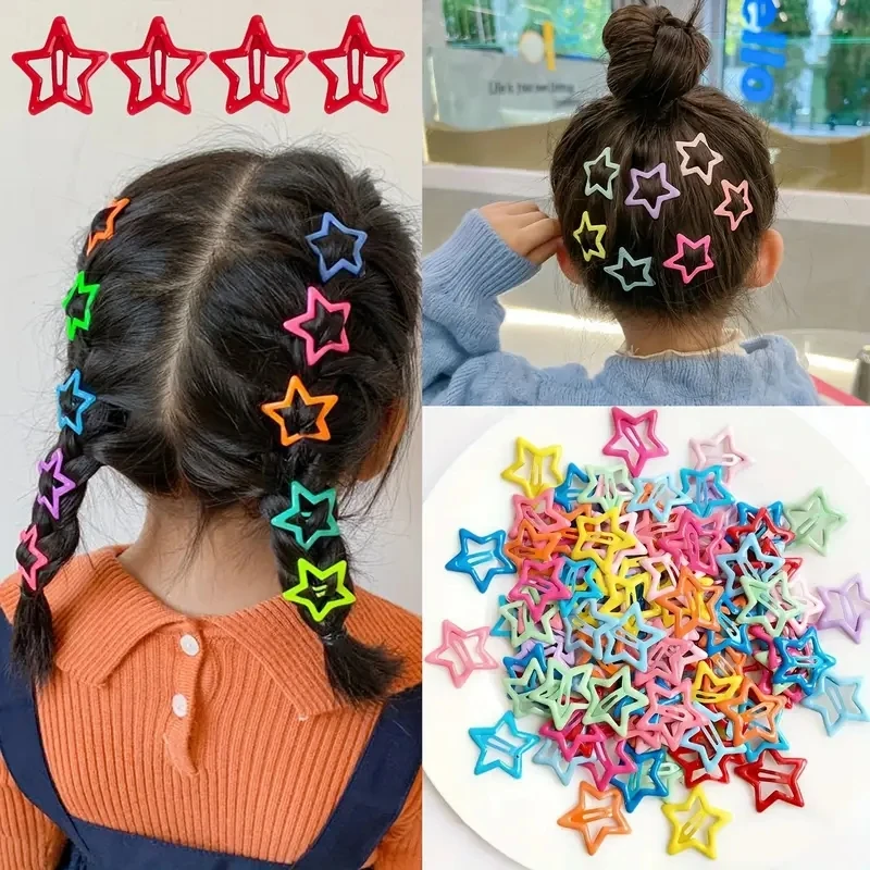 20 piezas pinzas para el cabello BB de estrella colorida, adorable decoración para el cabello para niñas y niños, pasadores y accesorios para la cabeza