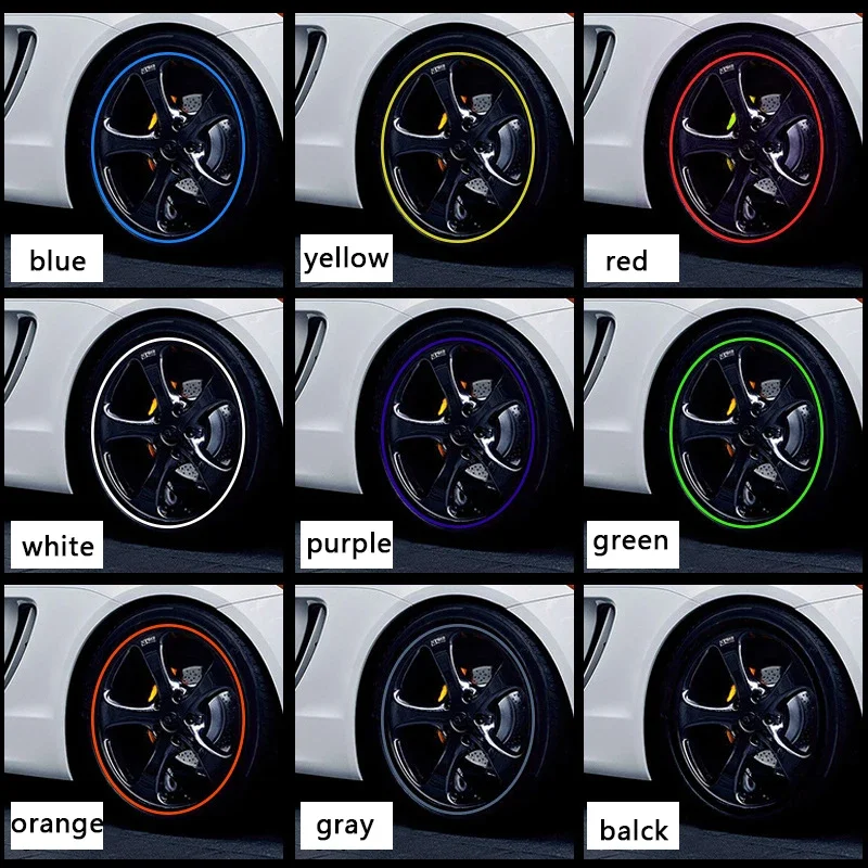 4M/8M Multicolor Xi Car Rim Styling Bright Matte Car Wheels Sticker Tire Protector Wheel Edge Protector Auto Accessories ...