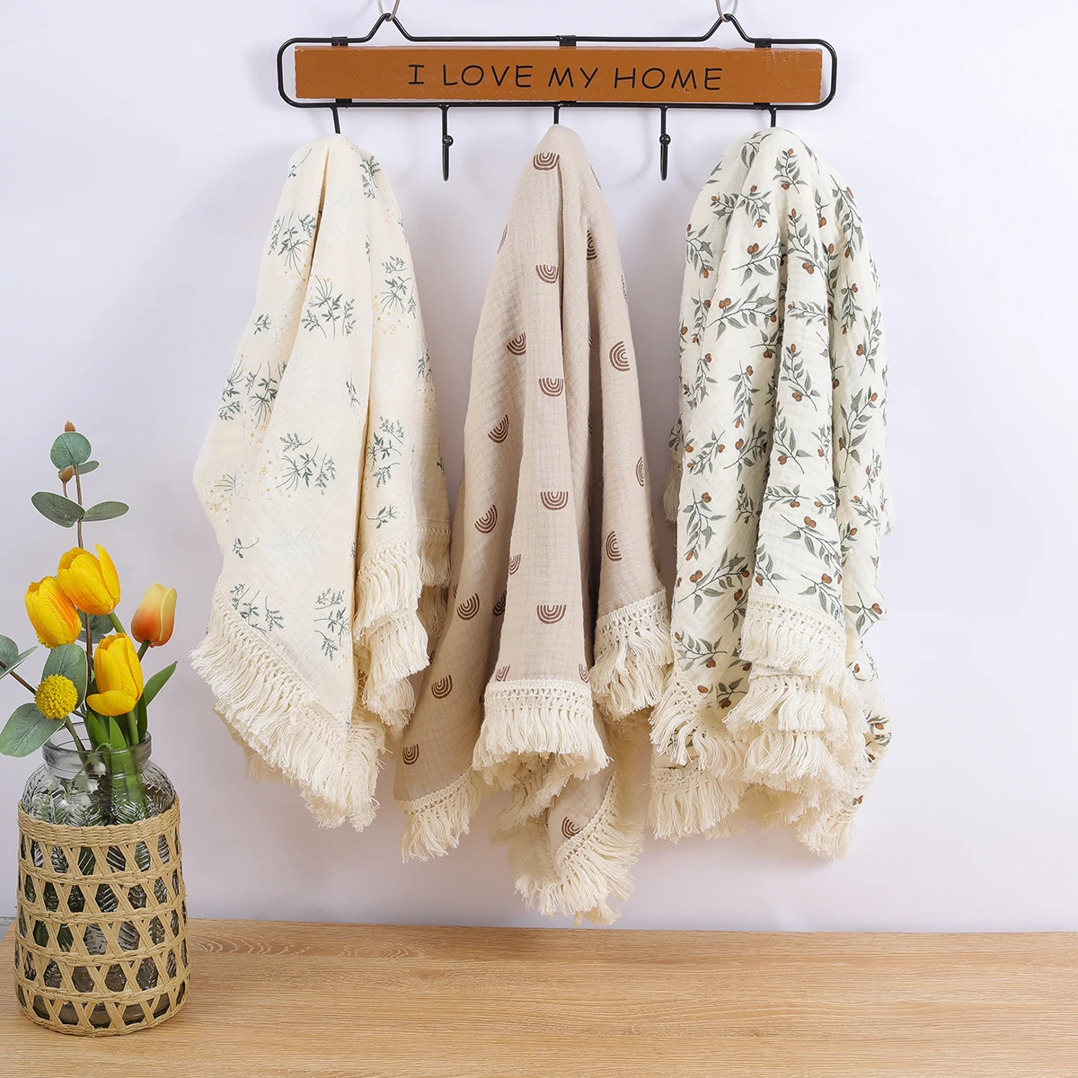 Coperte per fasciatoio con nappe Double Guaze per accappatoio traspirante in mussola di cotone per bambini Coperte per passeggino per bambini