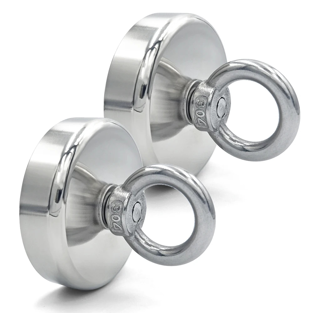 D16 ~ D42mm Ímã de pesca de neodímio super forte N52 Ímã de terras raras resistente com furo escareado Orebolt de salvamento magnético