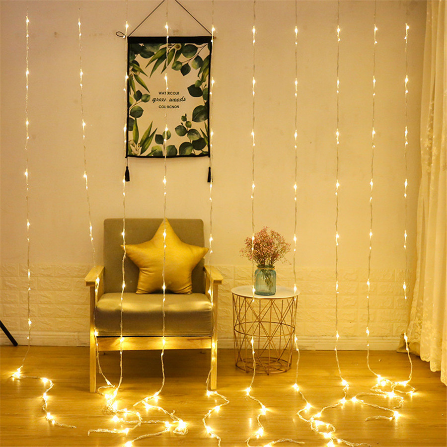 น้ําตกฝนดาวตก Rain String Light คริสต์มาส LED Festoon 2/3/6M LED ไฟตกแต่งวันหยุดสําหรับ Home Garland ผ้าม่าน