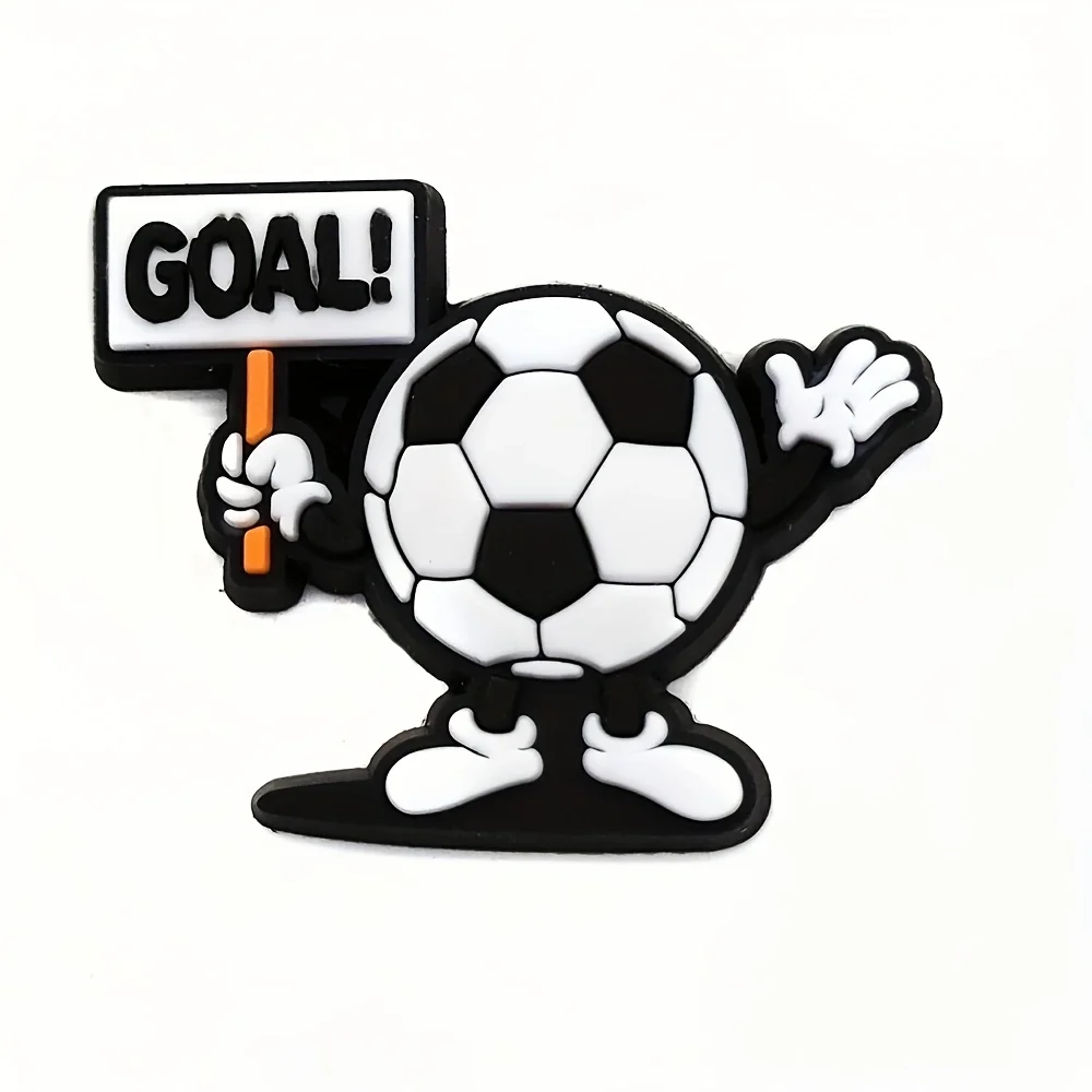18pcs Or 22pcs Football Series Shoe Charms for Clogs Bubble Slides Sandals PVC Shoe Decorations Accessories