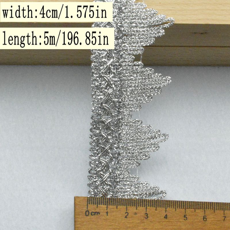 5 Meter/16,4 Fuß pro Packung, neuer Spitzengürtel, Kleidungszubehör, DIY-Spitzenvorhang, Spitze, Kleidungszubehör, 4 cm Kronenpitze
