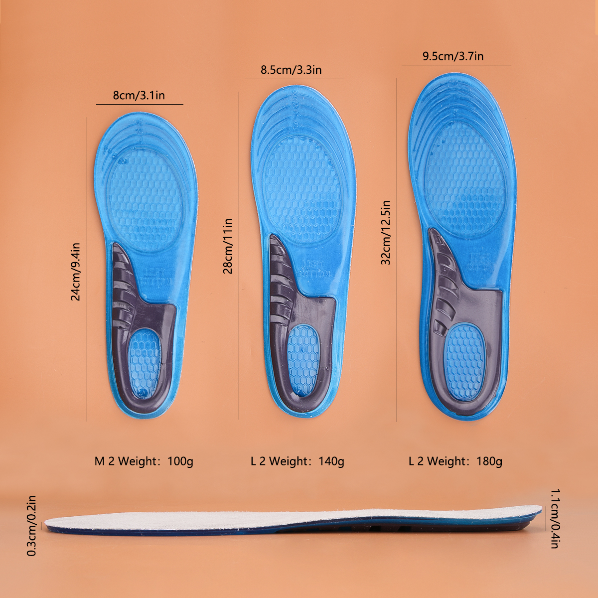 男性と女性のための再利用可能なハニカムインソール,滑り止め,快適なスポーツインソール,シリコン,1ペア