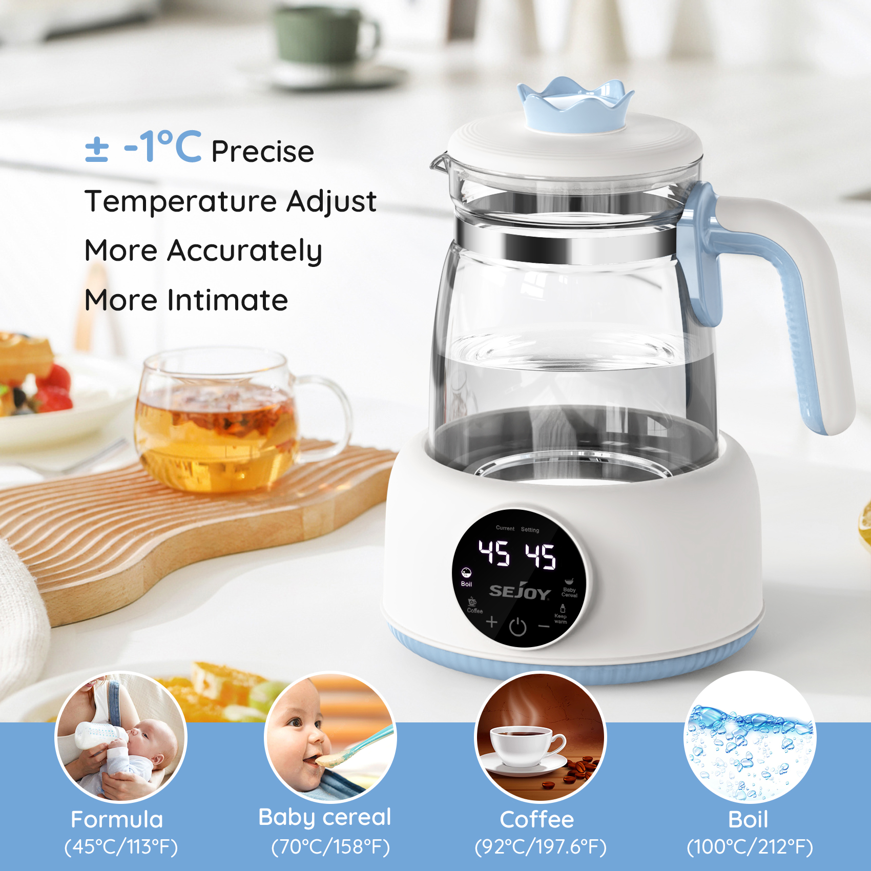 220 v/110 v Infant Thermostat Milch Regler 800 W Elektrische Baby Formel Wasserkocher Automatische Wärmer Fütterung Flasche