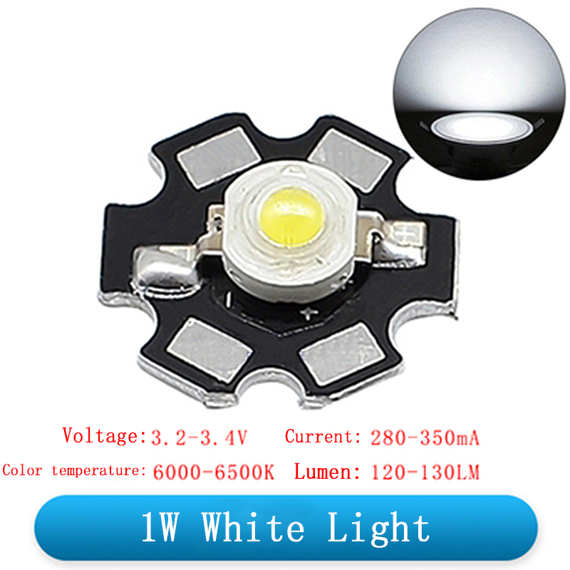 1W 3W 5W LED ลูกปัดเต็มสเปกตรัมสีขาว/อุ่น 20 มม.สีดํา Star PCB ความร้อนอลูมิเนียมพื้นผิว DIY ไฟ