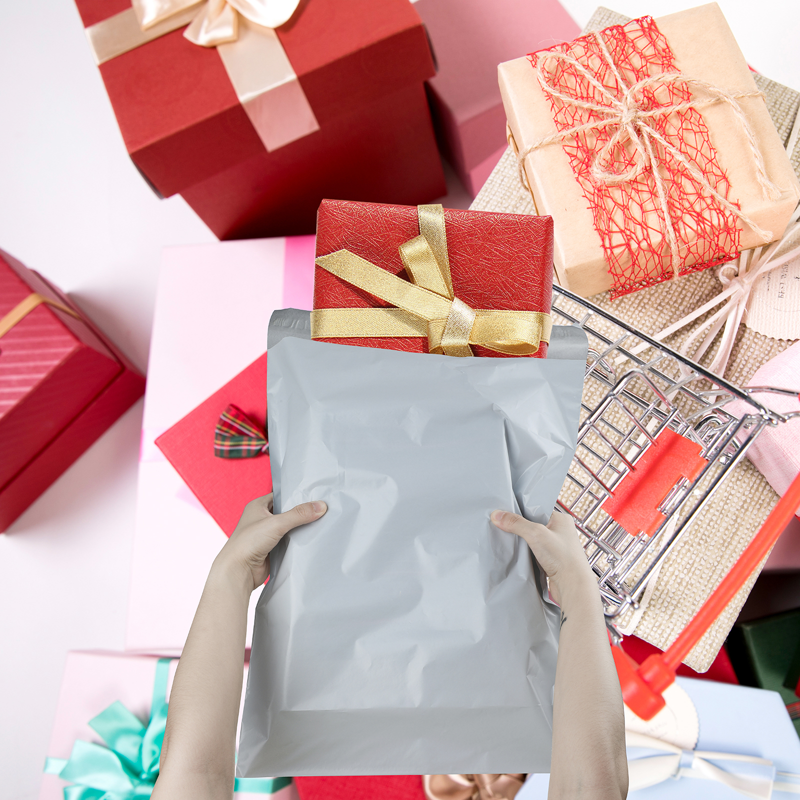 25/50/100pcs Self-Adhesive Sealing Express Logistics Mailing Waterproof & Dustproof Packaging Bag, Gift Packing & Shipping Bag