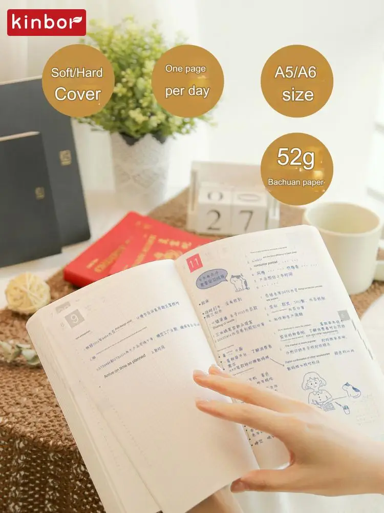 Kinbor 2025 School Schedule Handbook A5/A6 Saving Money Planner Manual, Work Organizer Agenda Notepad High Value Graduation Gift