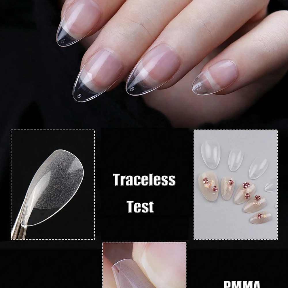 120 peças xs pontas de unhas de caixão de amêndoa extra curtas meio fosco pré-limaado gel macio cobertura completa unhas falsas para pequenos