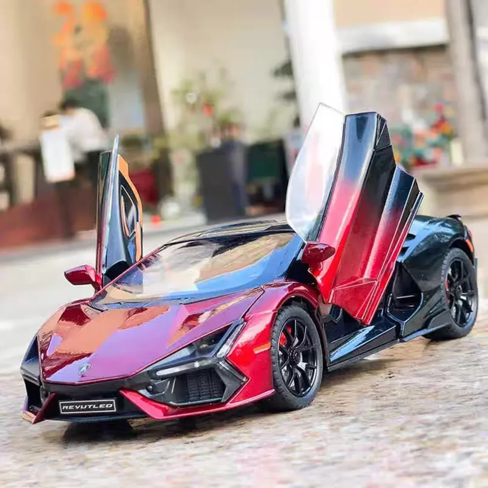 1:24 lambor revuelto liga em miniatura diecast modelos de carro brinquedos supercar 4 portas veículos abertos criança crianças presentes