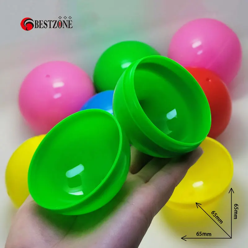 5Pcs D65MM 2.56Inch Plastic Toy Capsules Round Surprise Balls Draw Can Open Container Kids For Capsule Station Dispenser Machine