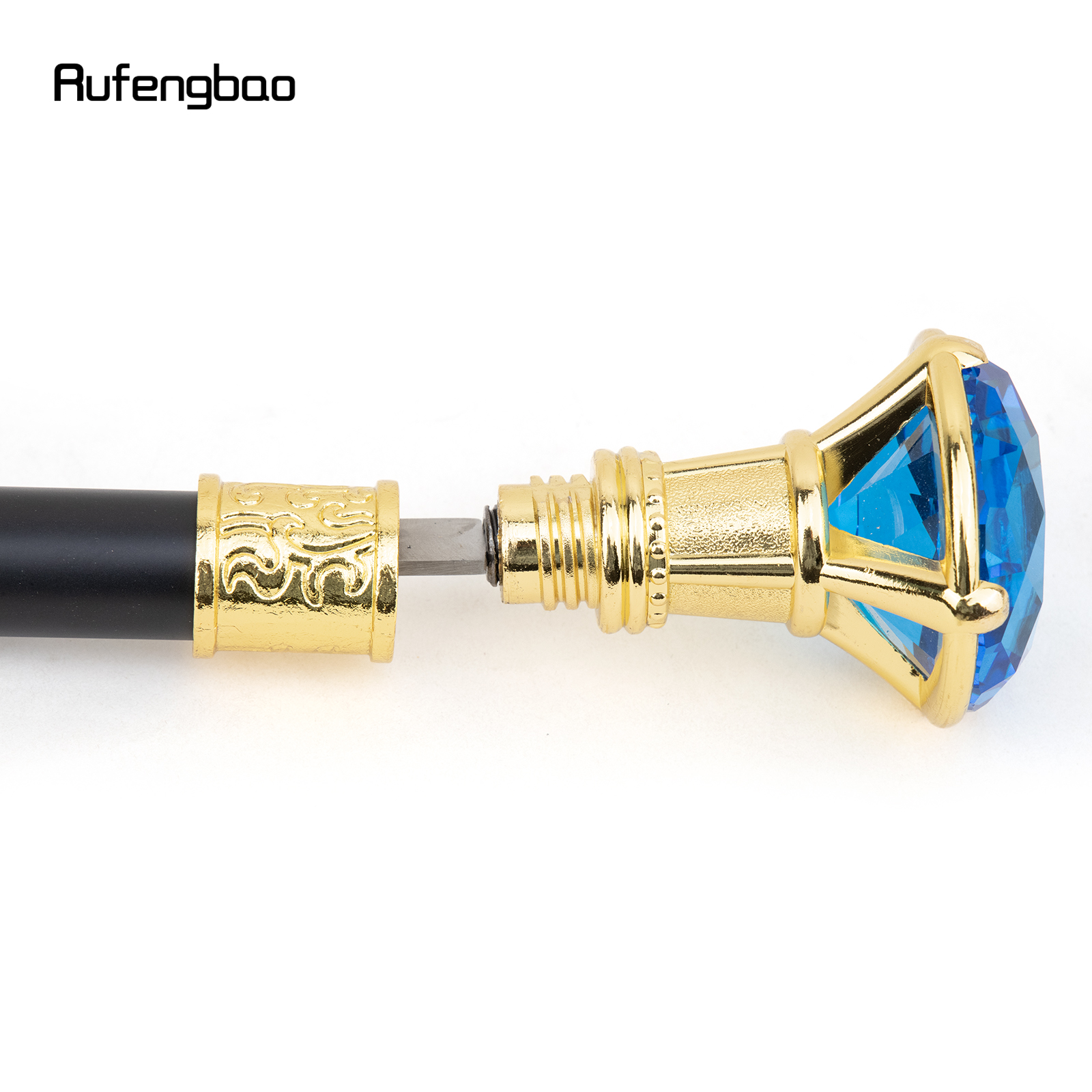 青いダイヤモンドタイプのウォーキングスティック,隠しプレート,杖プレート,コスプレスーツ,自己防衛ファッション,93cm