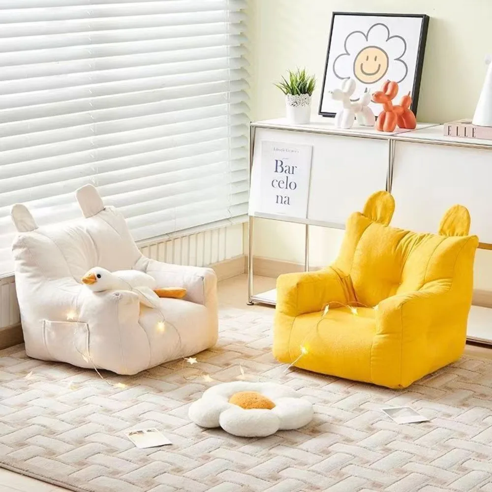 Preguiçoso sofá das crianças cadeira assento do bebê bonito dos desenhos animados cor sólida sofá macio crianças leitura quarto sala de estar varanda sofá cadeira