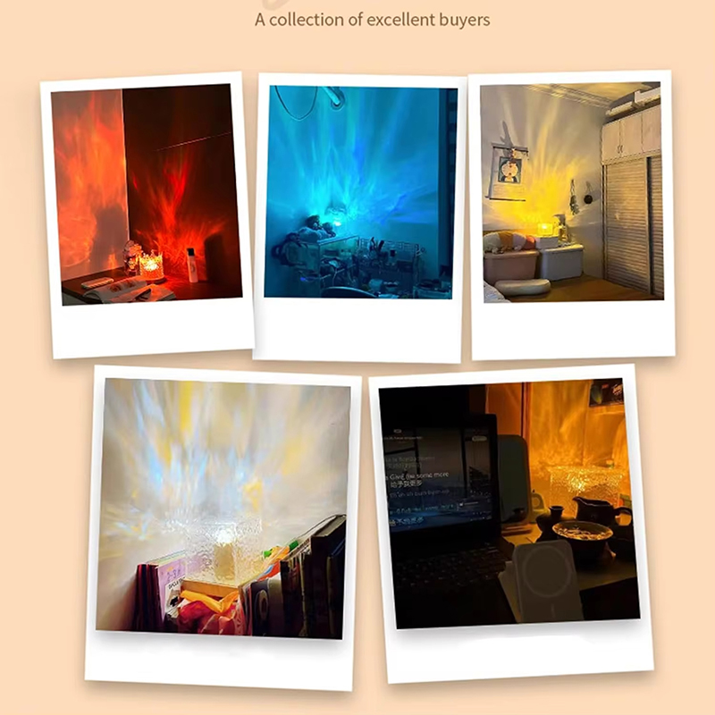 Xiaomi Dynamic Water Ripple Night Light 16 Color Projector Lamp Bedroom Ambient Light USB Remote LED Light Gaming Room Bar Decor
