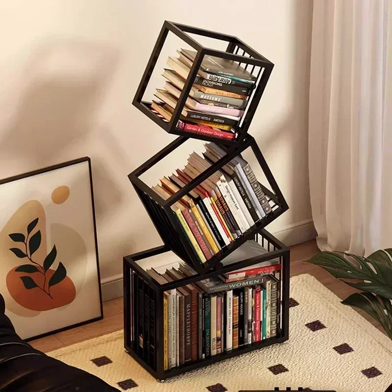 Rotating Bookshelf Storage Book Shelves Magazine Rack Shelf Organizer Aesthetic Children's Bookcases Estantes Storage Furniture