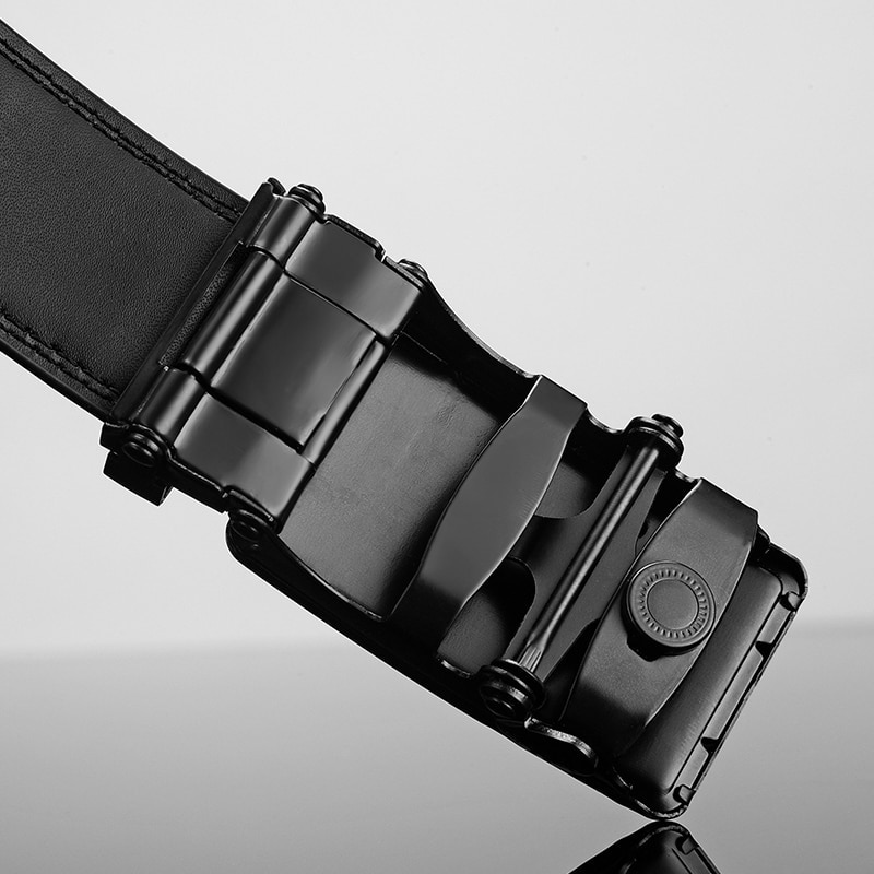 Heren Lederen Riem Metalen Automatische Gesp Merk Hoge Kwaliteit Luxe Riemen Voor Mannen Beroemde Werk Bedrijf Zwarte Pu Band