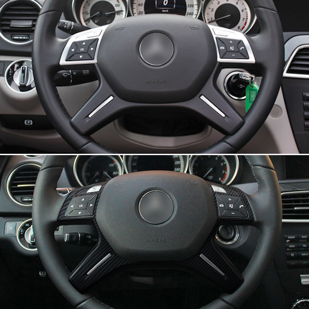 Capa prateada para volante de carro, painel de guarnição de substituição para mercedes benz c e m ml gl gls g classe w204 w212 w166 w463 a 0994640513