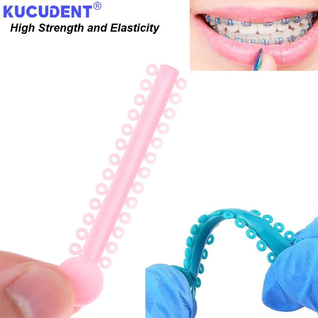 1040 pces/40 varas dental ortodôntico ligadura elástica laços bandas colorido látex anéis elásticos para suportes chaves ferramentas dentárias