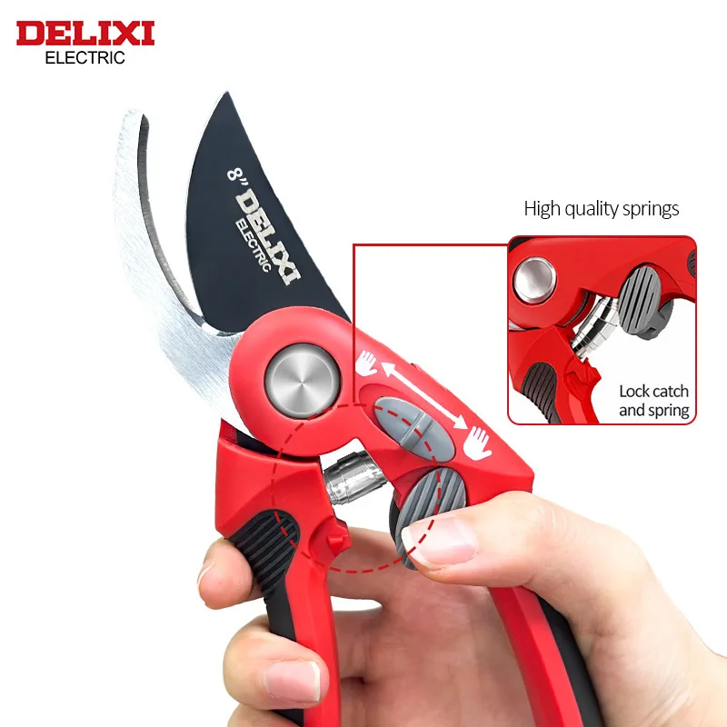DELIXI ELECTRIC Pruning Shear Garden Tools Labor Saving Scissors Gardening Plant Sharp Branch Pruners Protection Hand Durable